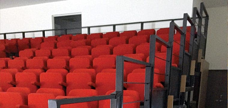 Retractable Seating - support railings